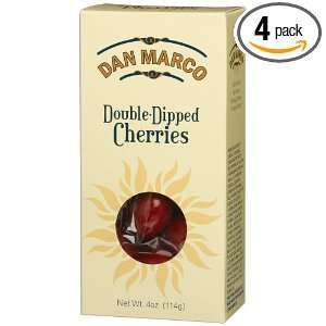Dan Marco Double Dipped Cherries, 4 Ounce Boxes (Pack of 4)  