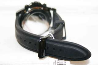 Michael Kors Watch NEW Men BLUE Cronograph Black Silicone Strap MK8165 
