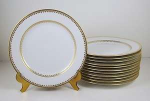   Haviland Limoges 7 1/2 Plates Gold Decorated Border & Verge  