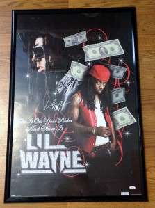 LIL WAYNE WEEZY F BABY AUTOGRAPHED POSTER JSA CERT YOUNG MONEY 
