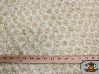 Taffeta Small BEIGE Rosette Fabric / 58 60 Wide / Sold by the yard 