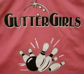 GUTTER GIRLS retro bowling shirt Pink/Black FUN CUTE  