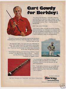 1974 Berkley Fishing Rod Magazine ad Curt Gowdy  