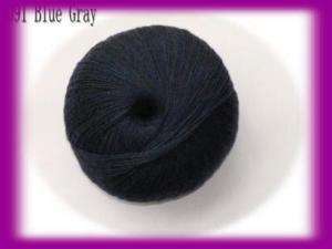 LACE soft pure 100%cashmere Yarn Knitting blue gray 091  