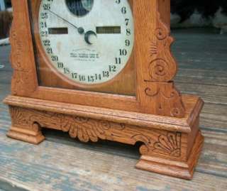 Antique Ithaca Double Dial Calendar Mantle Clock Index No 17, c.1880 