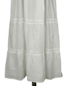 NEW WHITE CHOCOLATE Smocked Lace Tiered Cotton Dress Medium M 8  