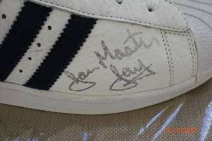 rare, jam master jay, dmc, signed addias sneakers .  