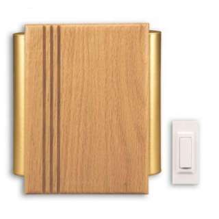 Wireless Door Chime Kit With Solid Oak Natural Finish Cover And Satin 