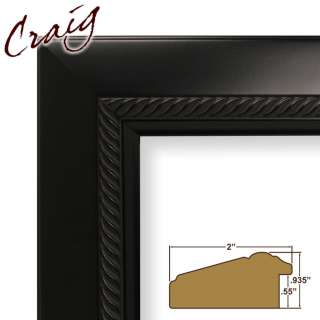   Ornate Smooth Black 2 Wide Complete New Wood Frame (8688)  