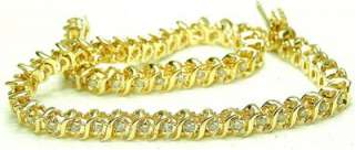 Estate 1 carat Diamond 14k Yellow Gold Tennis Bracelet  