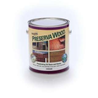 Preserva Wood 1 Gallon Oil Based Cedar Penetrating Stain and Sealer 