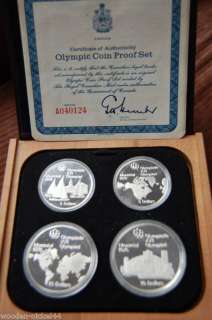   COIN SILVER CANADIAN OLYMPIC SET 4 silver coins dated 1976  