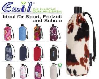 Emil Trinkflasche +Sport Drink Ausatz, Thermo Flasche Glasflasche Öko 