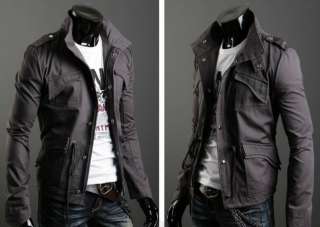 Mens Casual Stylish Slim Trench Coat Jacket M XXL  
