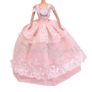 Barbie Dolls Prinzessin Party Kleidung Kleid NEU  Peach  