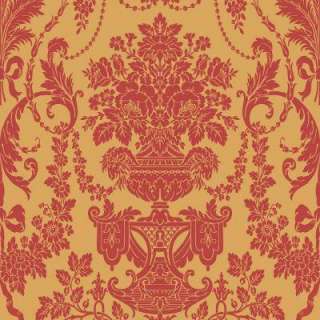   in Red Gold Damask Wallpaper Sample (WC1281181S) from The Home Depot