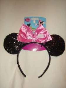 MINNIE MOUSE EARS HEADBAND PINK BOW NEW DISNEY STORE  