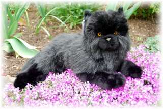 Stofftier Katze Liegende schwarze Perserkatze, 37,5cm  