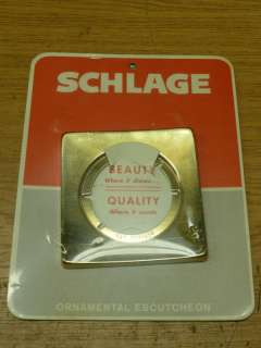 VINTAGE Schlage DOOR ESCUTCHEON REGENT fin BRASS 605  