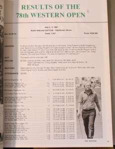 1982 Western Open Golf Program Butler Tom Weiskopf Illinois  