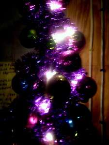 PURPLE DECORATED & LIGHTED CHRISTMAS TREE 18 INCHES   SO STUNNING 