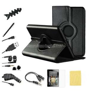 Kindle Fire PU leather Case Cover/Car Charger/USB Cable/Stylus/Ea 