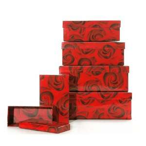 Geschenkkarton Verpackung Kartonage ROSEN rot Boxenset 6 teilig 