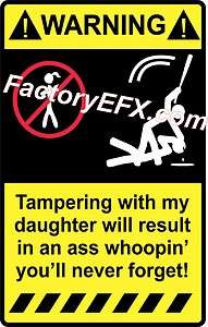   Tampering with my Daughter Sticker Decal Bumper Girl Child kid dad