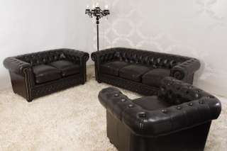 Edler Chesterfield Sessel 1er dark coffee Nieten Couch Sofa braun 