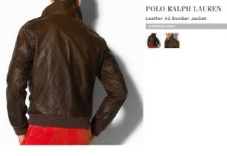 995 Polo Ralph Lauren TYPE A 2 LEATHER Bomber Jacket L  