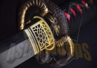   Clay Tempered Steel Sharp Snake Japan Samurai Katana #211  