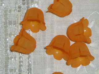 Gorgeous bell flower lucite beads in a matte orange. Flowers measure 