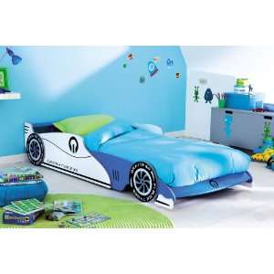 Autobett Grand Prix Bett Blau Weiß Kinderbett Kinderzimmer  