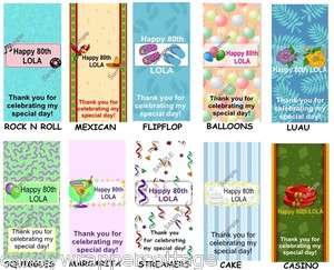 Personalized Birthday MINI Candy Bar Wrappers Party Favors for mini 