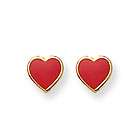 Inverness Piercing 24K Gold plated Red Heart Earrings