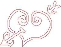 Swirly Heart Valentine Love Cross Stitch Pattern Chart  