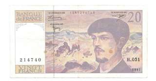 France 20 Francs 1997 VF CRISP Pre Euro Banknote P 151  