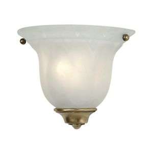 NEW 1 Light Md Wall Sconce Lighting Fixture Antique Brass, White 