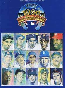 1986 Baseball All Star Game Houston Astros MLBB Program  