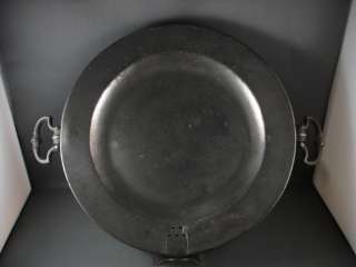 Antique Pewter Plate Warmer/Food Warmer LONDON Tudor Rose & Crowned X 
