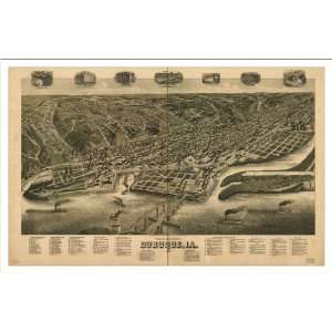  Historic Dubuque, Iowa, c. 1889 (M) Panoramic Map Poster 