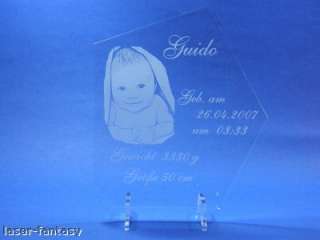Acrylbild Geburtsdaten Fotogravur Taufe Geburt Geschenk  