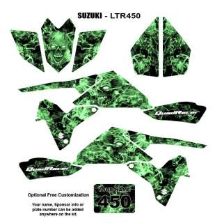 SUZUKI LTR 450 ATV Quad Graphic Decal Kit Green Zombie  