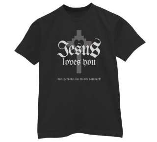 Jesus loves you T Shirt christian cross suck funny  