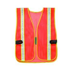 Custom Leathercraft SV07 1 Inch Striped Safety Vest, Orange