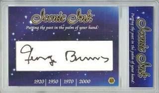 GEORGE BURNS Signed Iconic Ink Autograph GAI 1/1 Card  