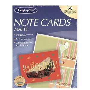  Geographics Matte Note Cards pack of 50 cards and 