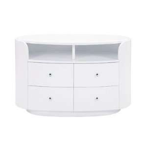  Evelyn Entertainment Unit Color: Glossy White: Home 