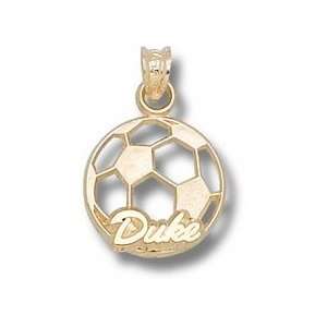 Duke Blue Devils Duke Soccer Ball Pendant   10KT Gold Jewelry 