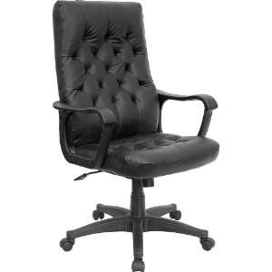 com High Back Traditional Black Leather Executive Swivel Office Chair 